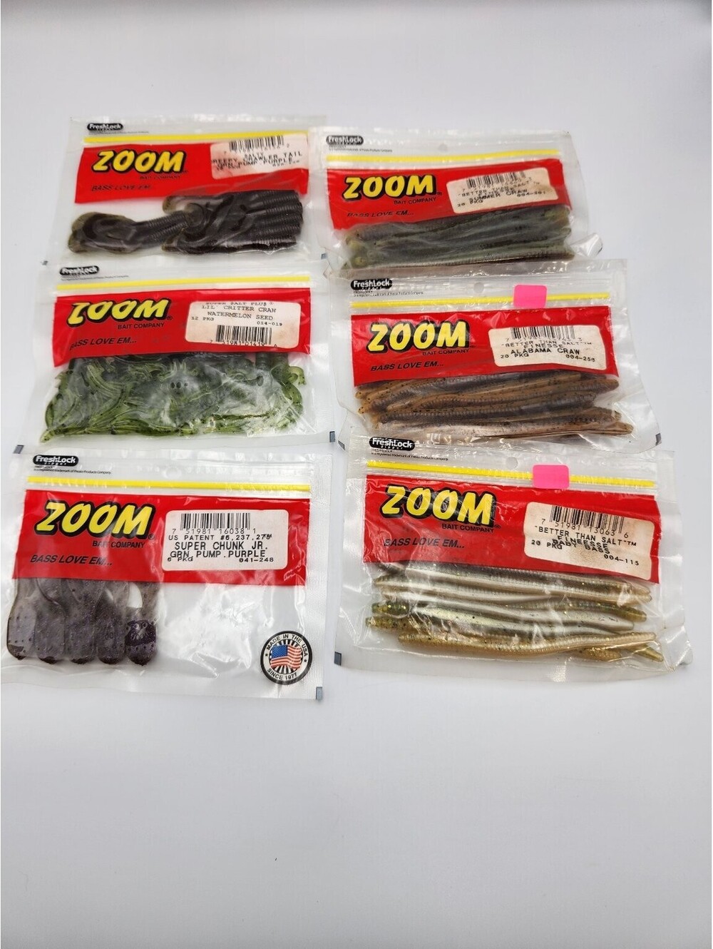 Opened Zoom Bait Company Soft Plastic Fishing Lures Lot - Finesse Worms, - C5